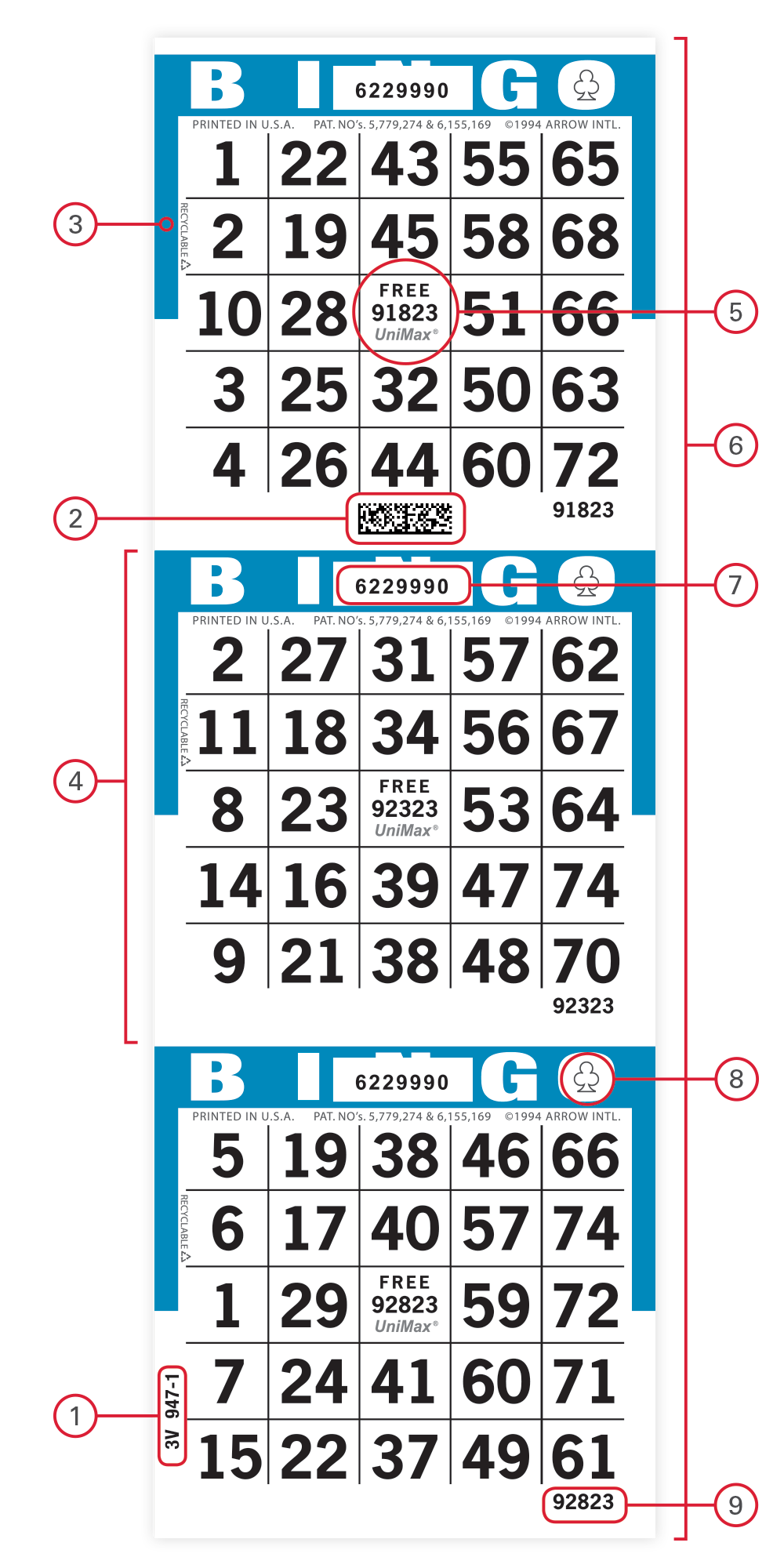 UniMax Bingo Paper Face